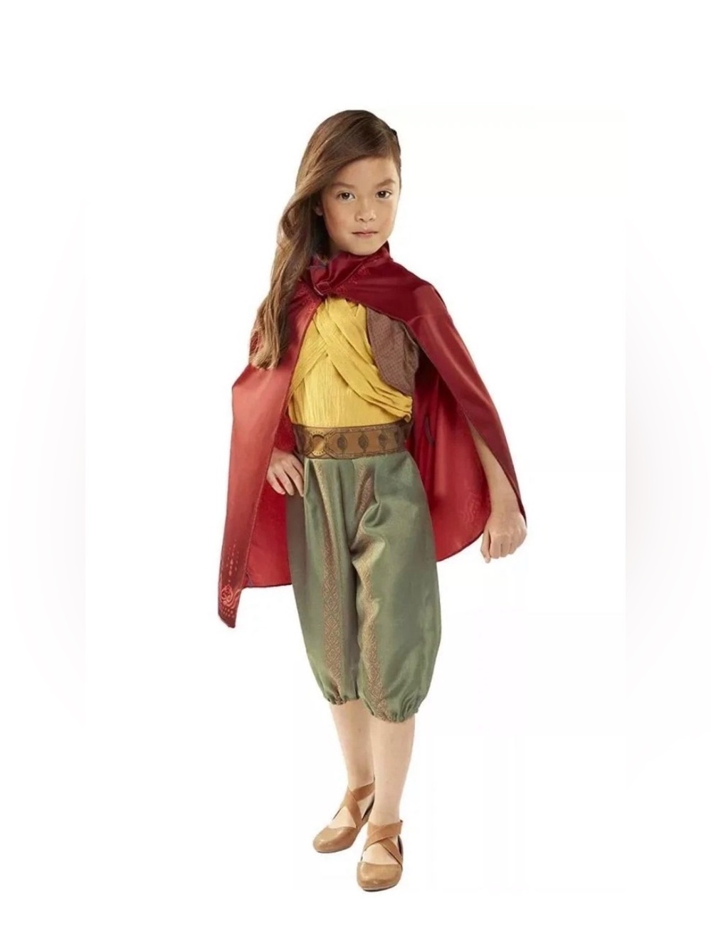 Girls Red Cape and Green Pants Fantasy Costume - Kids Costume